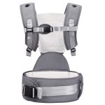 Bebamour Baby Carrier Front and Back Carry Baby to Toddler Baby Hip Carrier with Head Hood & 3 Pieces Teething Pads (Light Green) - Image 6